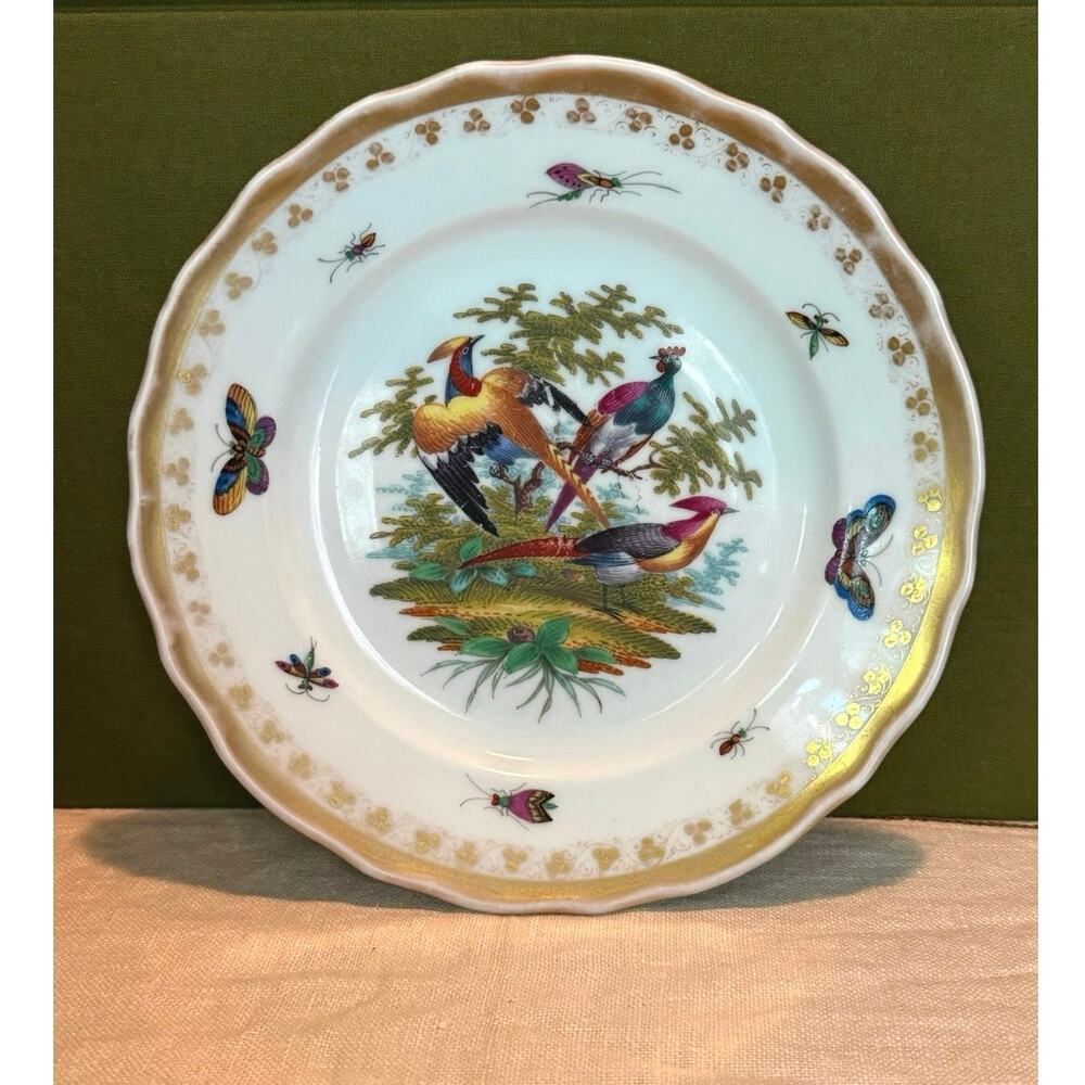Antique Dresden Porcelain Cabinet Plate Richard Klemm Hand-Painted Bird 7.5”